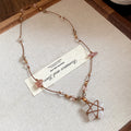 Four Mixed Pearl Halo And Cord Star Necklace Or Earring Designs view 8