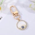 Gold and Silver Tone Crystal Evil Eye Clip Keychains view 7