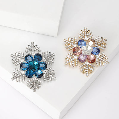 Front view of Crystal Snowflake brooch