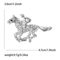 Crystal Running Horse Brooch In Silver And Gold Tones view 6