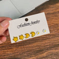 Food Face and Celestial Mini Stud Earring Three Pair Sets view 8