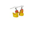 Yellow Duck Pumpkin Hat Fishhook Drop Earrings Pair view 5