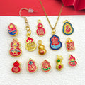 Metallic Gourd and Fu Character Metal Beads with 16 Listed Options view 4