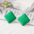 Colorful Matte Chunky Square Geometric Stud Earrings view 8