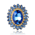 Oval Crystal Halo Brooch An Oval Faceted Center Stone Surrounded By Marquise Crystals view 5
