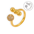 Open Ball Ring With Pave Sphere And Beads Gold Or Steel view 5