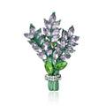 Crystal Wheat Sheaf Brooch in Three Botanical Colors view 5