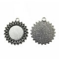 Sunflower Round Cabochon Pendant Tray in Two Finishes view 4