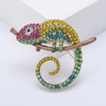 Crystal Chameleon Brooch on Branch in Four Color Palettes view 2