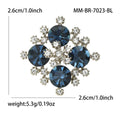 Four Stone Crystal Cluster Brooch in Green Purple or Blue view 5
