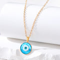 Gold Tone Small Round Resin Evil Eye Pendant Necklaces view 2