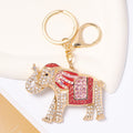 Gold Rhinestone Enamel Elephant Keychain Five Colors view 2