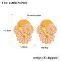 Layered Daisy Cluster Earrings in Four Enamel Colorways view 9