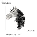 Crystal Horse Head Brooch in Three Mane Colors Lapel Pin view 7