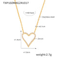 Open Heart Zircon Necklace Bracelet And Herringbone Chain Set view 11