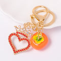 Persimmon Crown Heart Keychain Braided Cord Color Options view 3