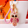 Mixed Jeweled Owl Keychains in Twenty Six Constructions Colors and Pom Styles view 4