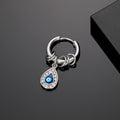 Silver Tone Evil Eye Charm Huggie Hoop Earrings Eleven Styles view 8