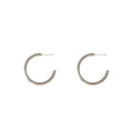 Smooth Open C-Hoop Stud Earrings Gold Silver Styles view 5