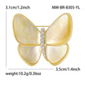 Shell Effect Butterfly Brooch in Four Gold Rose Gold or Black Styles view 5