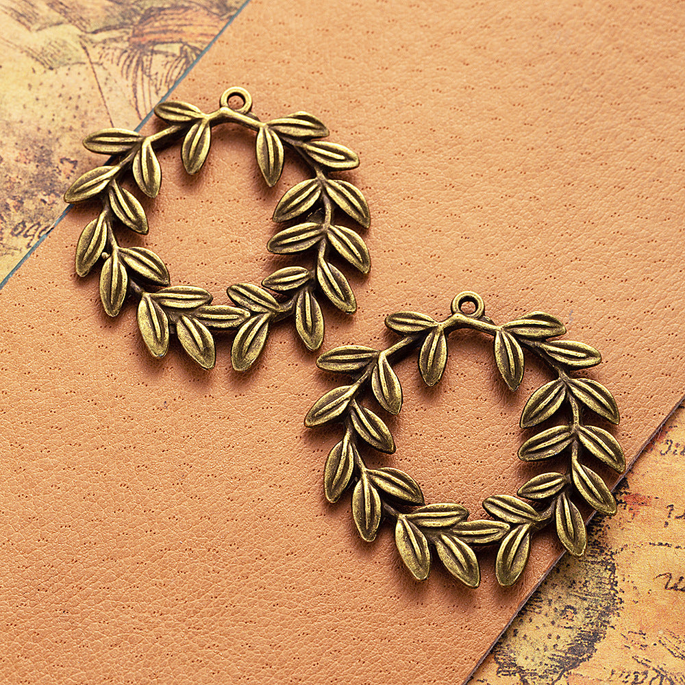 Hollow Olive Branch Pendant Charm 40x39mm