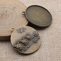 Round Crown Back Pendant Setting 35mm in Two Finishes view 2