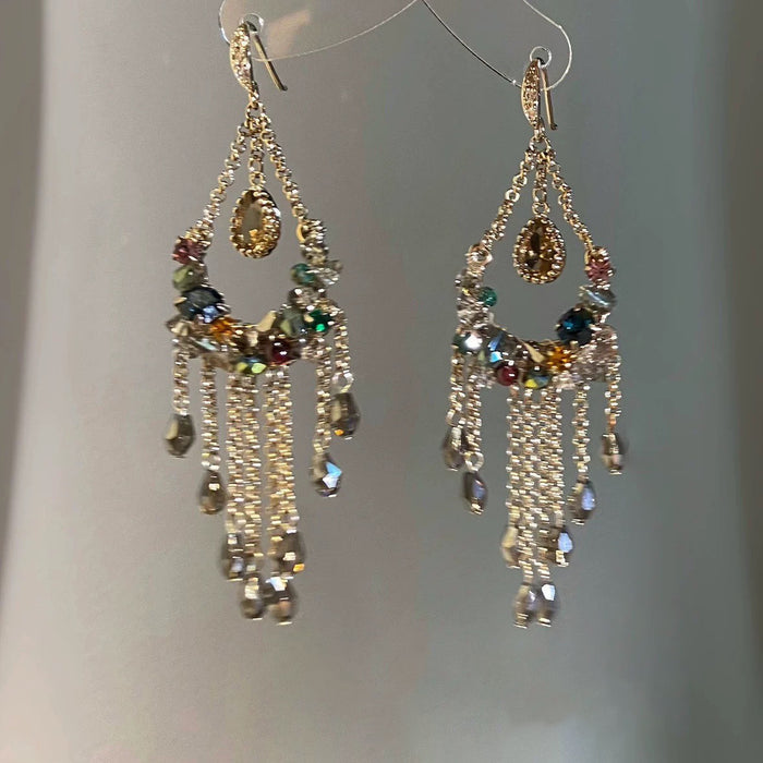Assorted Crystal Statement Drop Earrings with Reflective Details