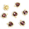 Faceted Heart Crystal Metal Jewelry Charms, 22 Colorways view 12