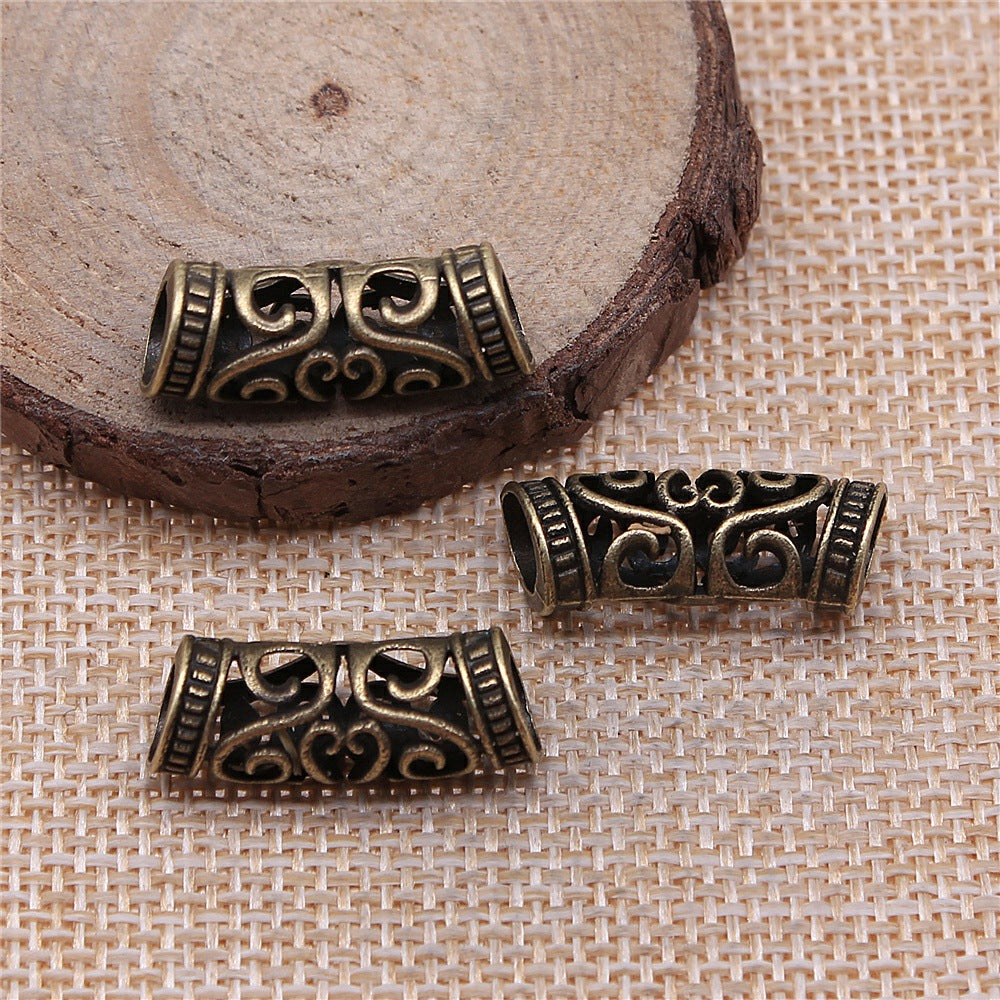 10x10x25mm 2.2g Multicolor Zinc Alloy Hollow Barrel Loose Metal Beads for Hip Hop Bracelet DIY Jewelry