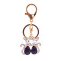 Faceted Stone Cat Pair Keychain With Rhinestone Tails view 5