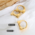 Abstract Openwork Sculptural Band Ring Gold or Steel view 2