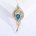 Colorful Crystal Feather Brooch in Pink and Blue for Jackets and Scarves view 2