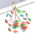 Mini Glass Leaf Beads With Through Holes in Ten Color Finishes view 4