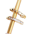 Openwork Crystal Huggie Hoop Earrings in Three Metal Tones view 5