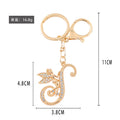 Rhinestone Fairy Letter Keychain Gold and Silver A to Z view 2