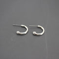 Mixed Finish Small C Shaped Hoop Stud Earrings Four Pair Set view 4