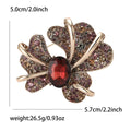Iris Flower Brooch in Metal with Crystal Petals and a Faceted Center view 8