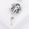 Jellyfish Brooch with Faux Pearl Head for Jackets, Coats, and Scarves view 4