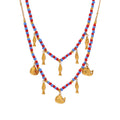 Gold Marine Whale Fish Bead Necklace Y-Lariat Ball Chain Set view 5