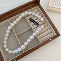 White Round Pearl Bead Necklaces Multiple Sizes Irregular Style view 6