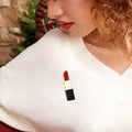 Red Lipstick Brooch With Black Case and Gold Tone Band view 2