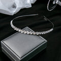 Silver Rhinestone Crown Tiara Headbands Geometric Styles view 7