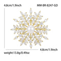 Gold Tone Pearl Center Starburst Crystal Brooch Marquise Rays view 6