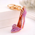 Rhinestone High Heel Shoe Keychain Flower Accent Charm view 6