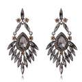 Blue Silver Tone Blue Marquise Feather Tassel Crystal Four Designs Metal Dangle Earrings view 9