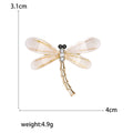 Acrylic Dragonfly Brooch in Metal with Translucent Wings and a Slim Crystal-set Body view 5