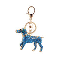 Rhinestone Dog Keychain, Five Color Options, Gold-Tone Clasp view 5