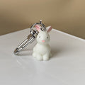Flocked Deer Hedgehog Rabbit Cat and Swan Clip Keychains view 7