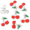 Red Cherry Enamel Charms in Gold Tone and Silver Tone view 6