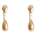 Polished Double Teardrop Stud Earrings In Gold And Silver Tone view 5